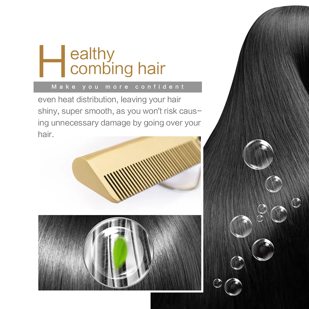 Versatile Styling with the 2 in 1 Hot Comb Hair Straightener Flat Iron and Straightening Brush in One